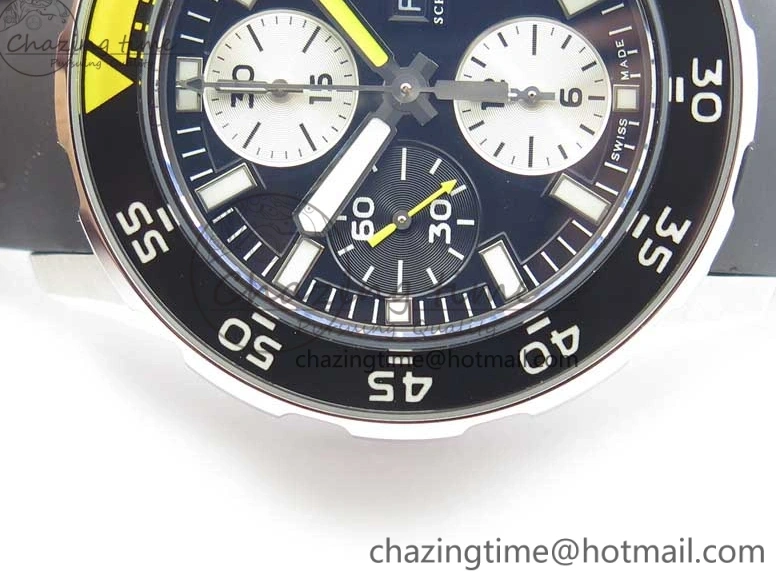 MIROTIME 0216 Aquatimer Chrono IW376702 SS BLS 1:1 Best Edition Black Dial on Black Rubber Strap A WellDesigned 7105